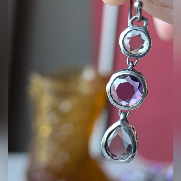 Silpada Plum Pretty High Quality 925 Silver and CZ Dangle Earrings - Picture 3 of 4
